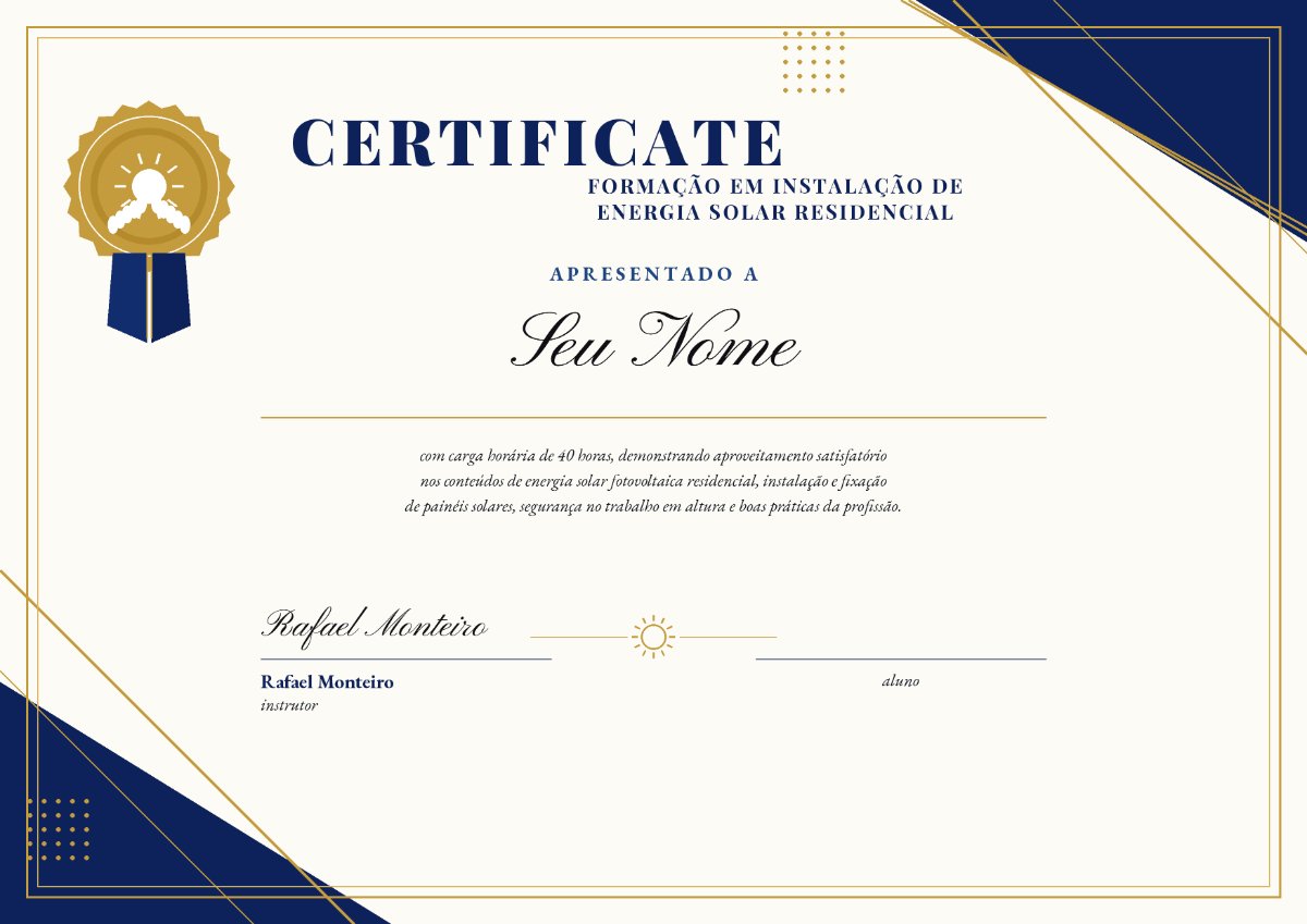 Prévia do certificado de conclusão da Fundação Solar